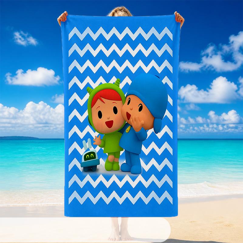Asciugamano da Spiaggia Asciugatura Rapida Modello Pocoyo, Asciugamano Leggero Assorbente per Piscina Spiaggia Vacanze