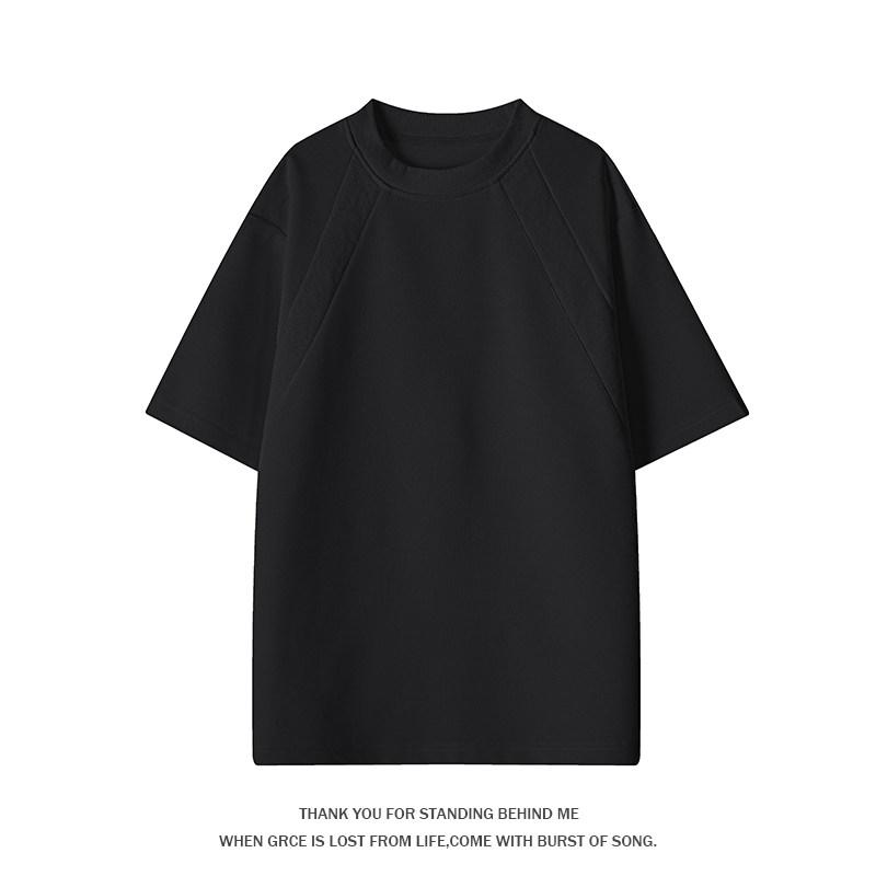 

Summer Short Sleeved T-shirt Versatile Loose T-shirt Half Sleeved Casual Top M чорний