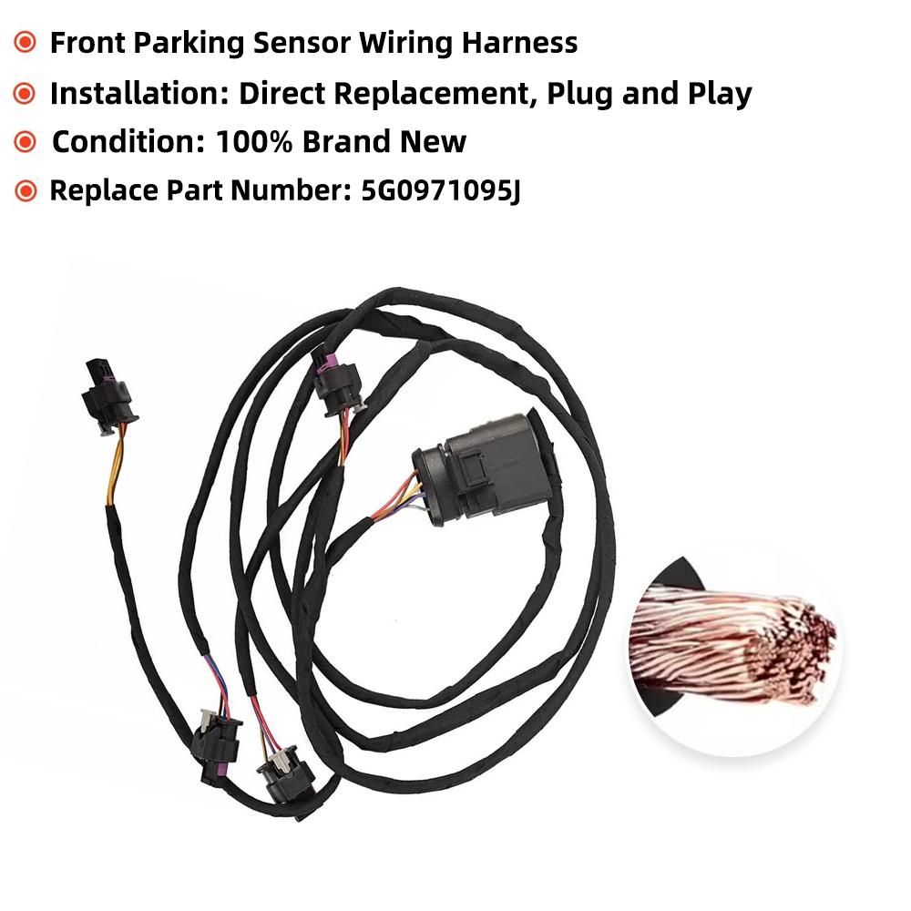 5G0971095J Front Bumper PDC Sensor Wiring Harness for VW Golf MK7 2013+ for VW Golf VII Front Parking Sensor Loom 5G0971095E
