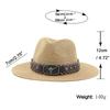 European and American retro literary hats cow head decoration western denim straw hat casual jazz hat men's and women's curved hats