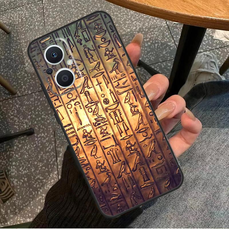 Egyptian Hieroglyphics For OPPO Reno 14 13 12 11 10 Pro 8T 11F 12F 13F 14F 7 8 Lite OPPO Find X8 X6 X5 X9 Pro Case