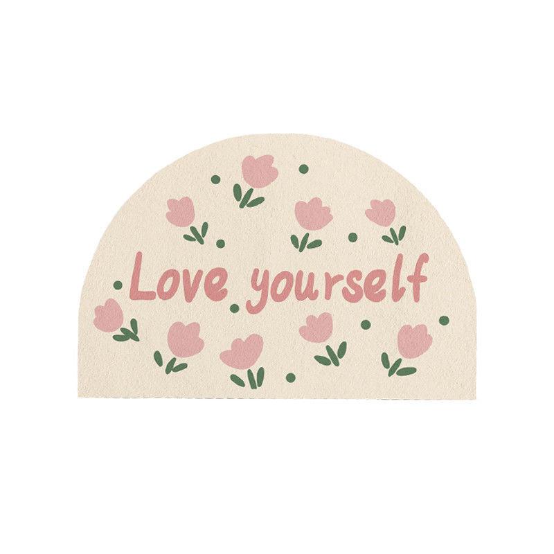 Ins Simple Semicircle Absorbent Bathroom Floor Mat Thickened Non-slip Carpet Toilet Washroom Toilet Door Mat
