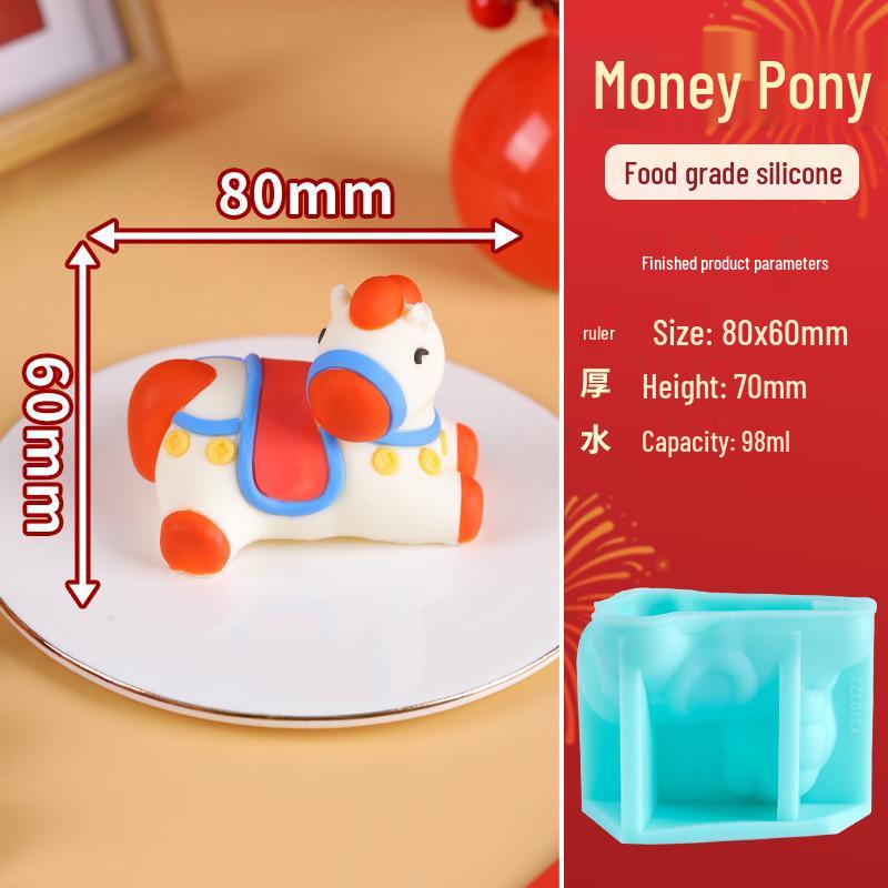 Yuanbao Horse Mousse Silicone Mold - Chocolate, Ice Cube, Dessert, Cake Decoration, Year of the Horse Baking Mold