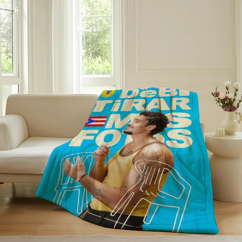 Puerto Rican rapper B Bad B Bunny Blanket For Sofa Office Bed Plane Travel Sleep Read Relax Camping Soft And Warm 75x90cm