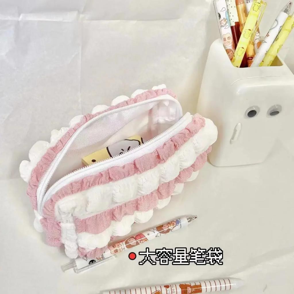 Candy Designer Plaid Soft Cosmetic Bags Large Capacity Makeup Organizer Brushes Eyebrow Pencils Stationery Storage Bag