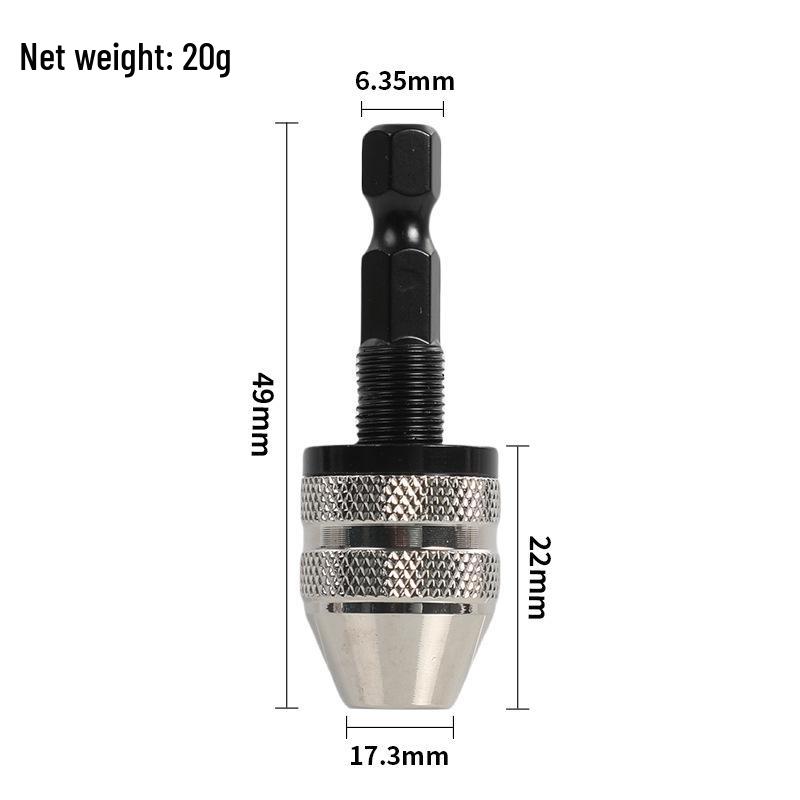 Quick-Change 0.3-6.5mm Hex Shank Self-Centering Drill Chuck for 3.6 Electric Grinder