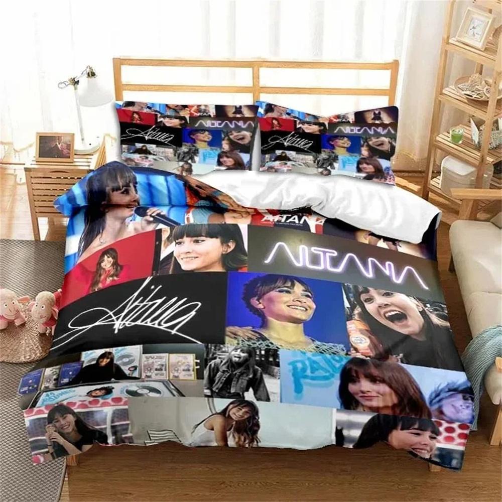 3D Print Spanish Singer A-Aitana Bedding Set,Duvet Cover Bed Set Quilt Cover Pillowcase,King Queen Twin Size Boys Girls Adults