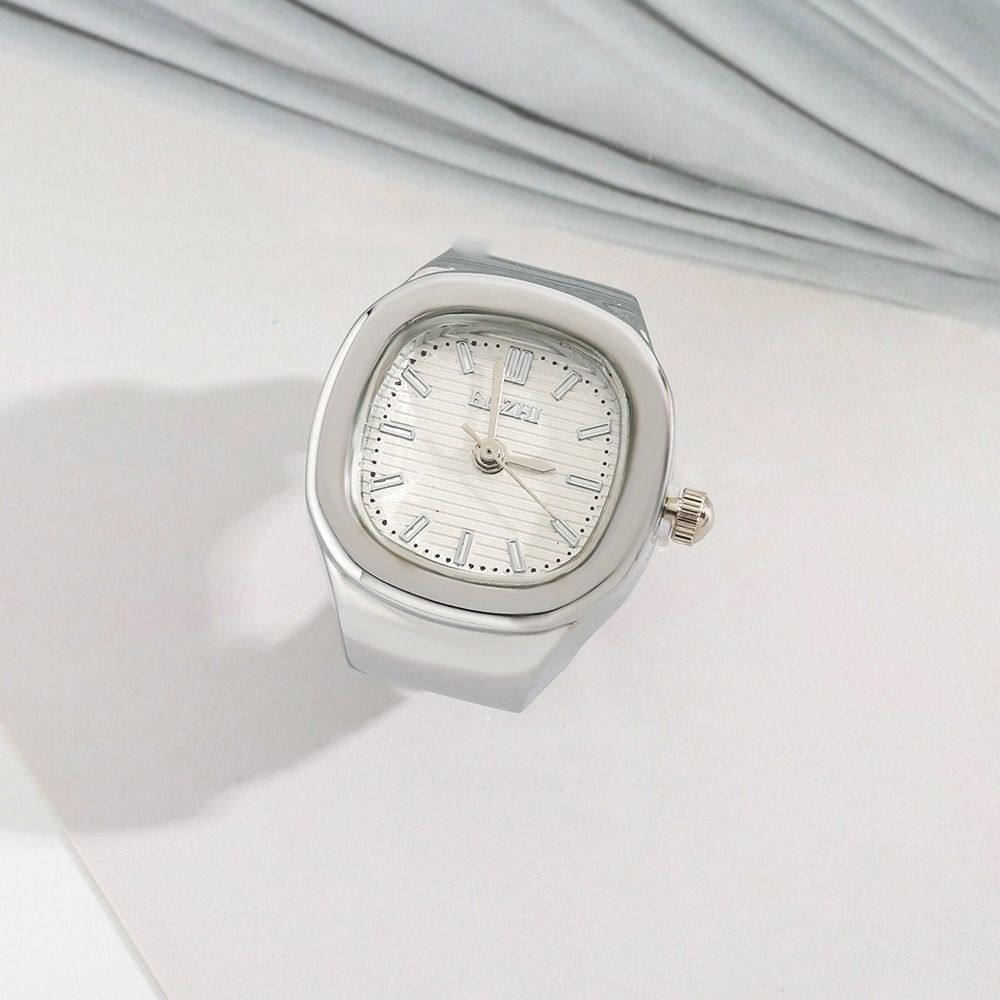 Міні-годинник-кільце для пари, регульований кварцовий годинник, креативний годинник-кільце на палець, чоловіки, жінки