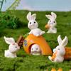 Lovely Carrot Rabbit House Mini Garden Ornament Craft Resin Figurine