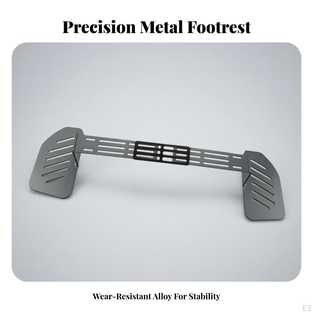 Front Footrest Board NonSlip with Adjustable Mount Metal Perforated Footplate Set