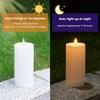 Flameless LED Candles Set of 3, Waterproof Outdoor Rechargeable Solar Pillar Lights, 3x4/5/6 Inch White