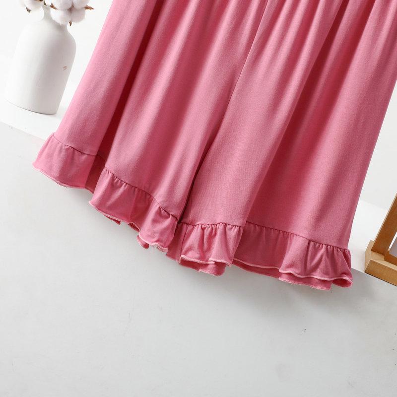 Women's Modal Lace Pajama Set - Ruffle Edge Vest & Shorts, Loose Fit, Lightweight Summer Two-Piece Homewear