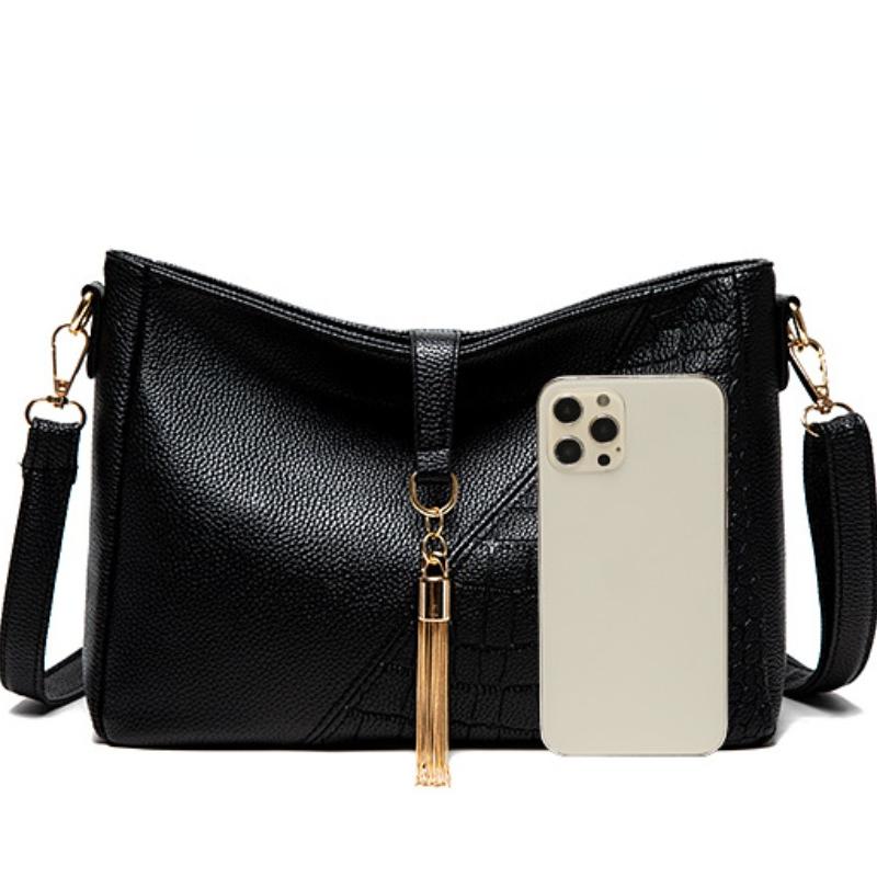 Soft Leather Bag for Women, New Fashionable Tassel Shoulder Bag, PU Leather Women's Crossbody Small Bag