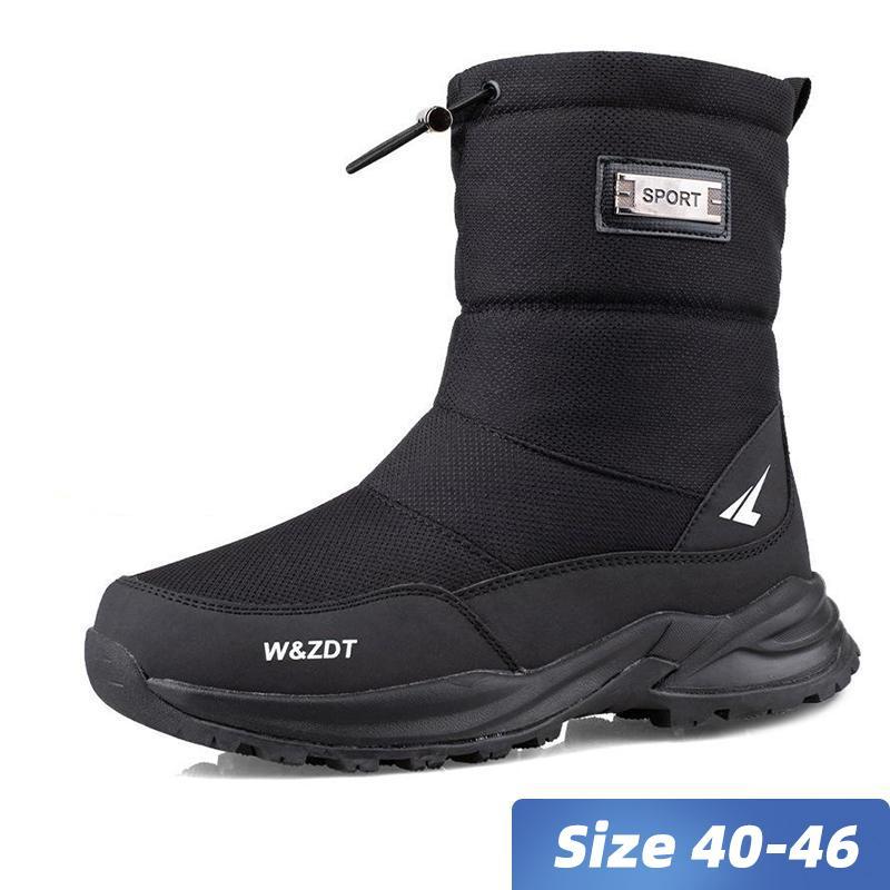 Thickened Snow Boots Antiskid Waterproof Casual Winter Cotton Shoes Plush Warm Men Short Boots Outdoor Work