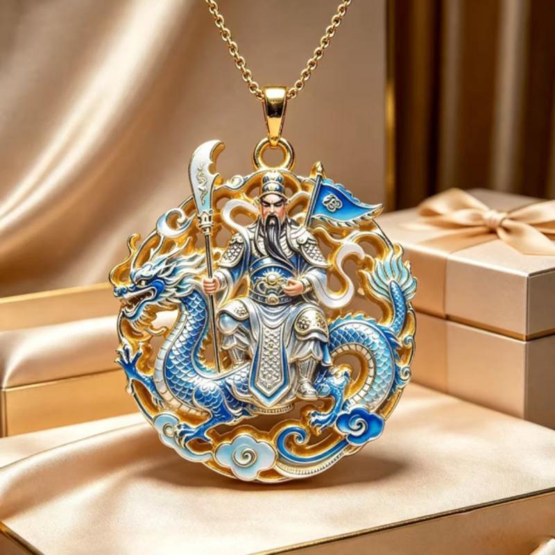 Nine Tailed Fox Enamel Pendant Necklace Unique Chinese Mythology Design 1PC Anti-rust Jewelry for Women Daily Collocation