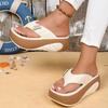 Damen Sommer Dicke Sohle Hausschuhe Strandurlaub Lässig Outdoor Plateau Flip Flops Weich Bequem Mode 2025 Neue Einfache Schuhe