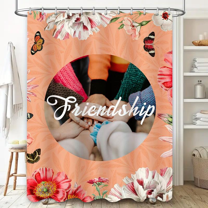 Beach Shower Curtain Palm Tree White Sand Design for Bathroom Decor Waterproof Fabric with Hooks Included