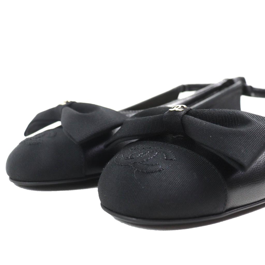 Pristine CHANEL Pumps COCO Mark Ribbon Black Lamb Leather Women 35.5 G45689 Used