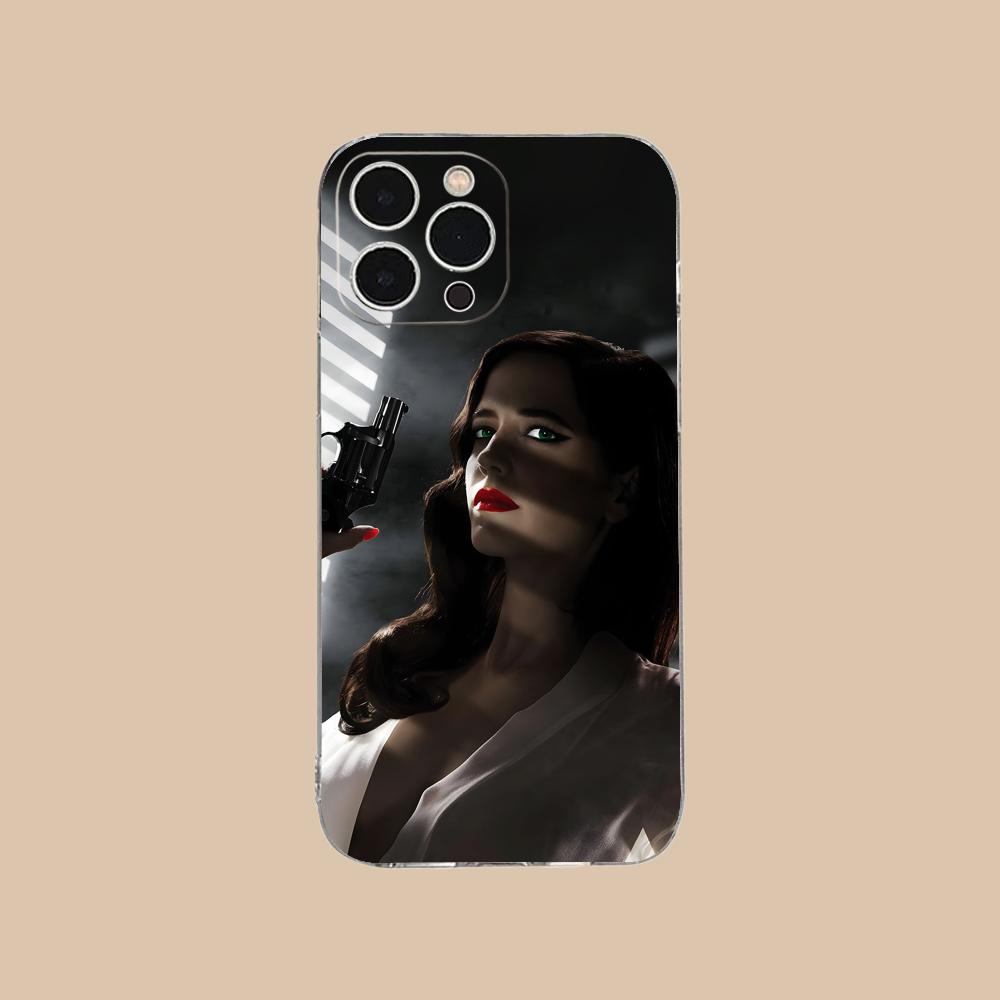 Eva Green Clear TPU Mobile Case for iPhone 17 16 15 14 13 12 11 X XR XS Air Pro Max Plus Mini Colorful Cover