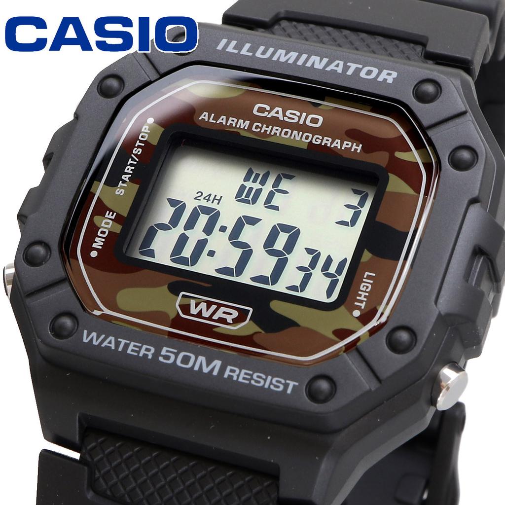 CASIO Cheap Overseas Military Camouflage Men's Watch, Model, W-218H-5BV