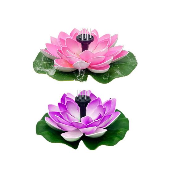 Lotus Zonnefontein Drijvende Lotus Vogelbadfontein Op Zonne-energie Werkende Fontein met Verwisselbare Spuitkoppen voor Tuinvijver Terras Tuin Decoratie