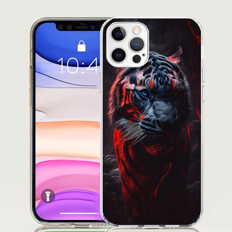 Ferocious Tiger Animal Case Phone Cover for Apple Iphone 16 15 14 13 12 Mini 11 Pro Max 16E X XS XR 7 Plus 8 + SE 2020 Trend Fun