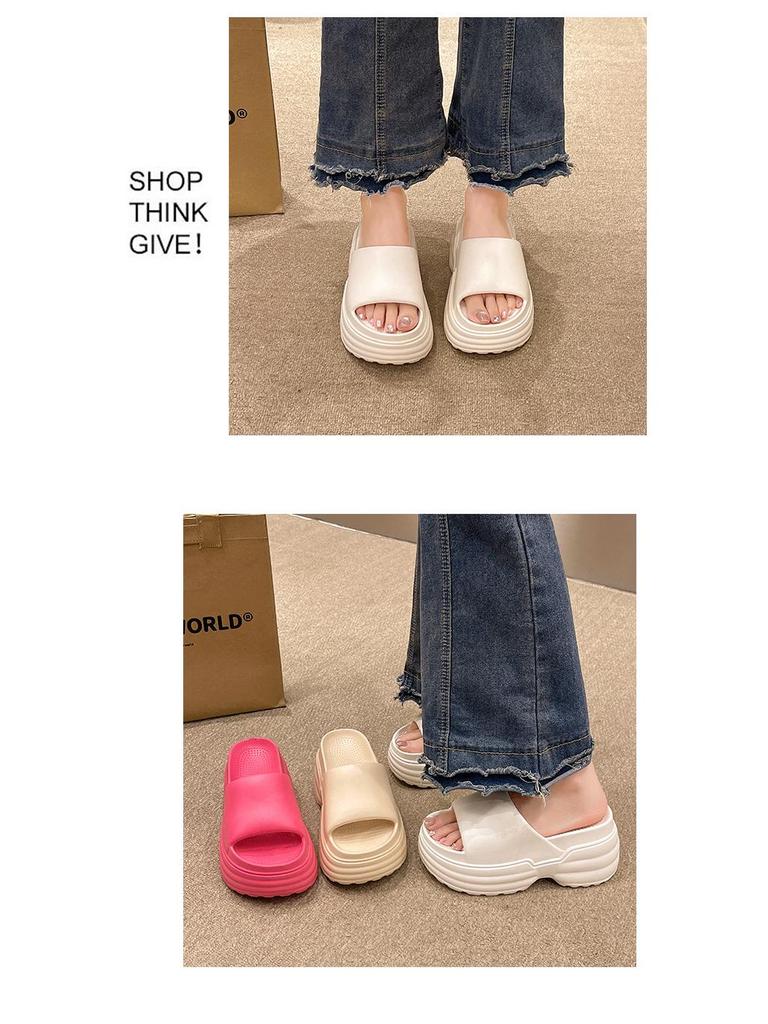 Women's Summer Thick-Soled Height-Boosting Flip-Flops – Ultra-Light, Soft EVA Versatile Slippers