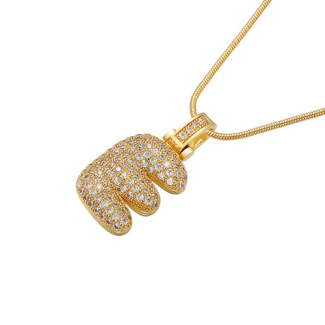 ZHUKOU high quality crystal brass gold letter necklace for ladies good friends couple birthday gift model: VL34