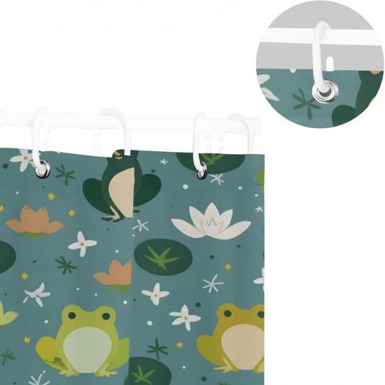 Cute Frogs Shower Curtain Bathroom Decor Waterproof Fabric Shower Curtains with Hooks 60x72 Inch