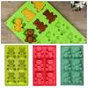 Bear Mold Easy Demolded Non-stick Heat-resistant DIY Silicone 6 Grids Mousse French Ice-cream Jelly Pudding Mold Kitchen Supplies