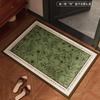 High-end Retro Green Front Door Mat, Entryway Threshold Rugs, Home-Durable Stain-Resistant No-Wash Hallway Floor Mats