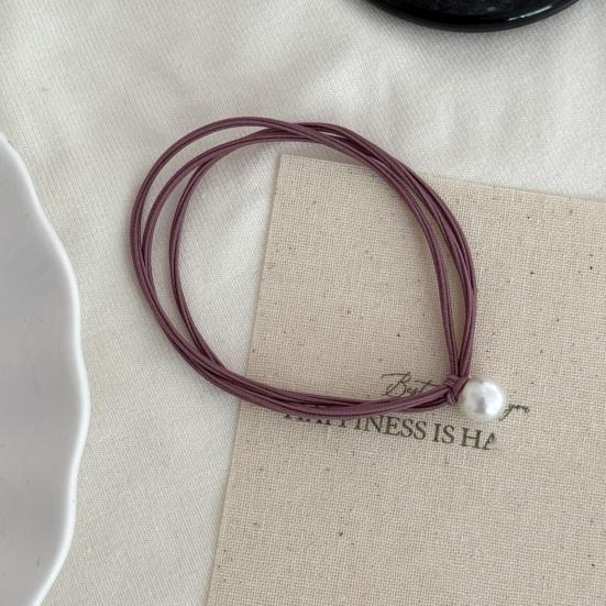 10PCS Hair Rope with Pearl Decoration High Elastic Strong Toughness Rubber Bands No Slip Versatile Headband for Commuting