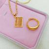 Ruyi Gold Plated Abacus Necklace Pendant - Copper Jewelry Gift