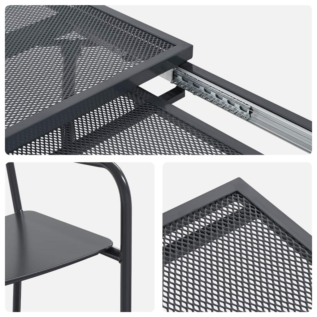 Garden Dining Set 9 pcs Anthracite Steel