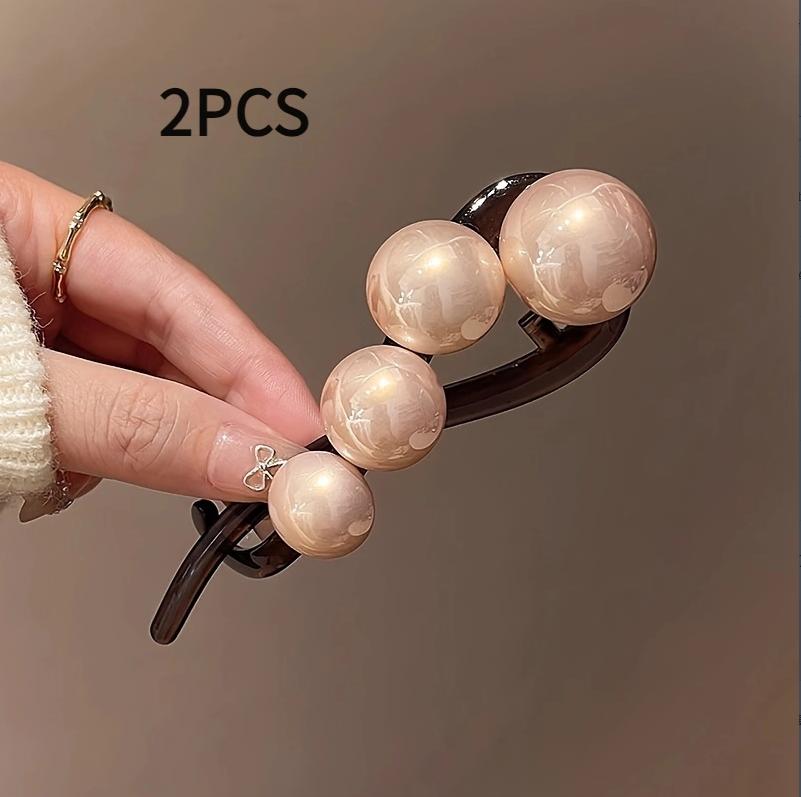 

2pcs Elegant Imitation Pearl Hair Clip Twisted Barrettes-For girls&Teens,Hair Accessories for Daily Styling,Casual&Formal Events