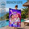 Custom Name KPop Cartoon Beach Towel Microfiber Beach Towel, Lightweight and Quick-Dry, for Summer Travel, Swimming Pool Gift