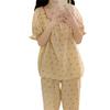 Korean-Style Cute Princess Pajama Set: Short-Sleeved Top & Long-Sleeved Trousers for Women
