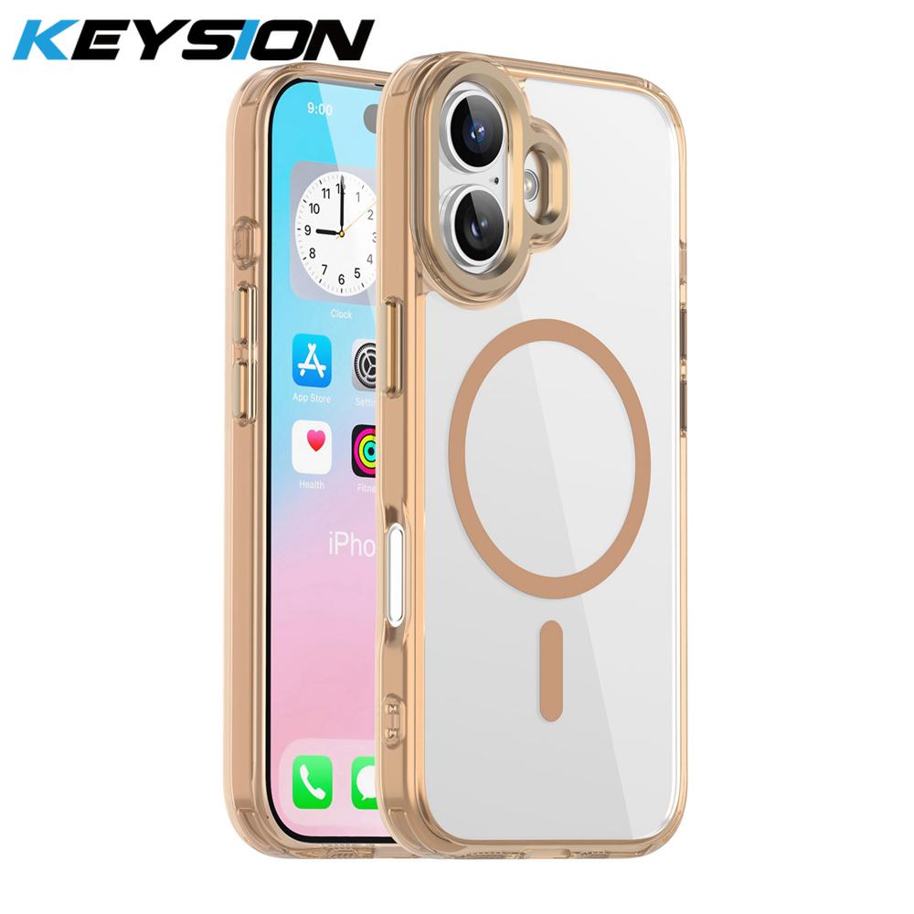KEYSION Stoßfestes Transparentes Case für MagSafe für iPhone 17 17 Air Weiches TPU+PC Magnetisches Kabelloses Laden Telefon HD Klare Hülle