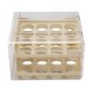 Egg Holder Stackable Space Saving High Transparency 2 Tier Drawer Type Egg Container with Individual Slots for Fridge