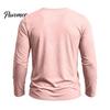 Einfaches Mode Unterhemd Herren Langarm T-Shirt, Baumwolle Leinen Rundhals Hemd, Einfarbige Bequeme Haus Loungewear Farbe Atmungsaktive Basisschicht
