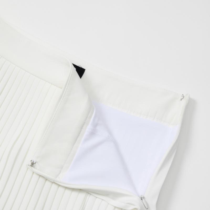 Goxo Midi Skirt Unbalance White