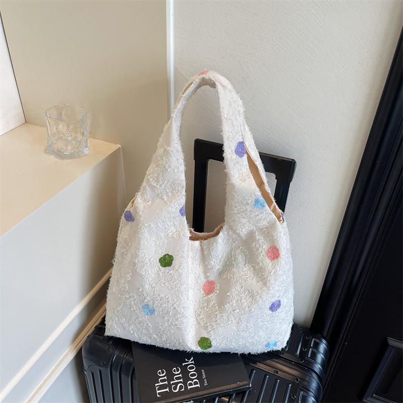 ins super beautiful embroidered butterfly lace fairy bag travel women's bag canvas bag literary large capacity casual shoulder bag