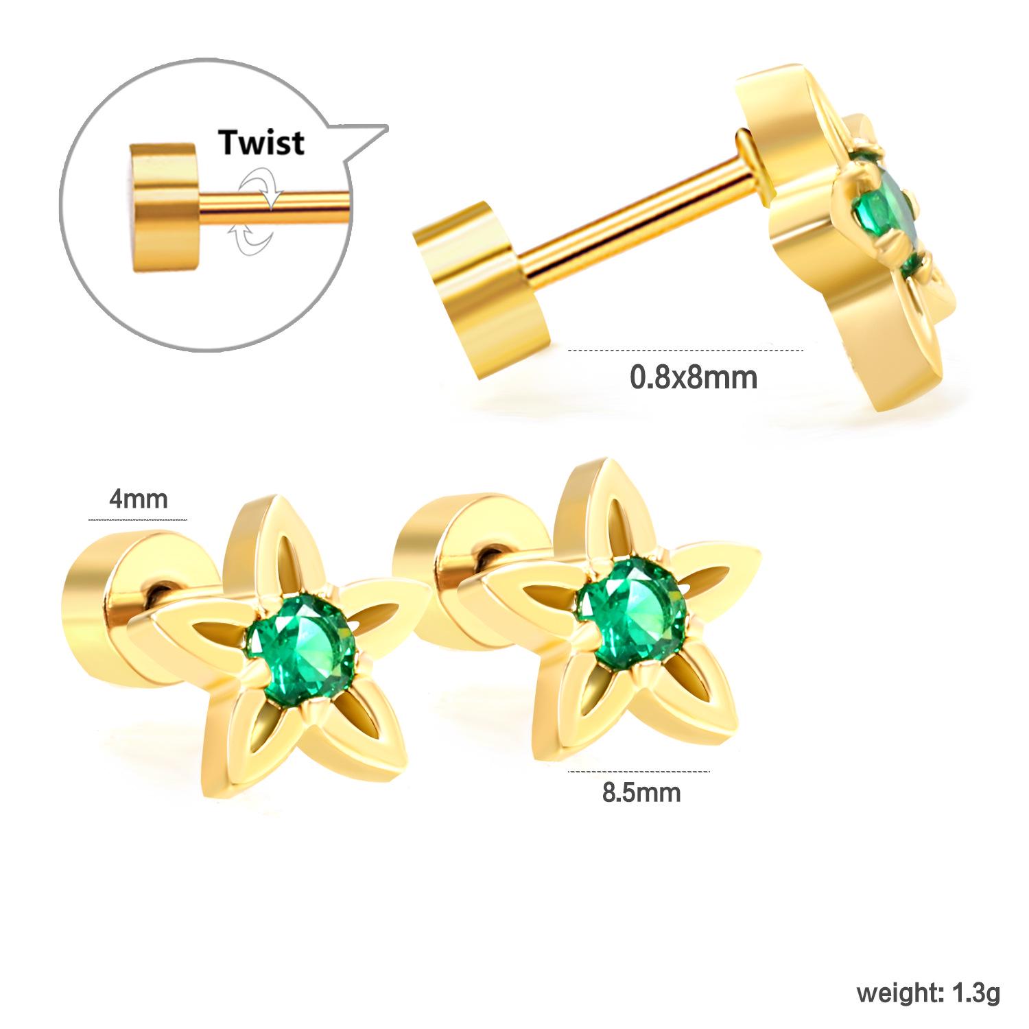 High-End European & American Stainless Steel Christmas Tree Earrings - Creative & Versatile Holiday Accessory