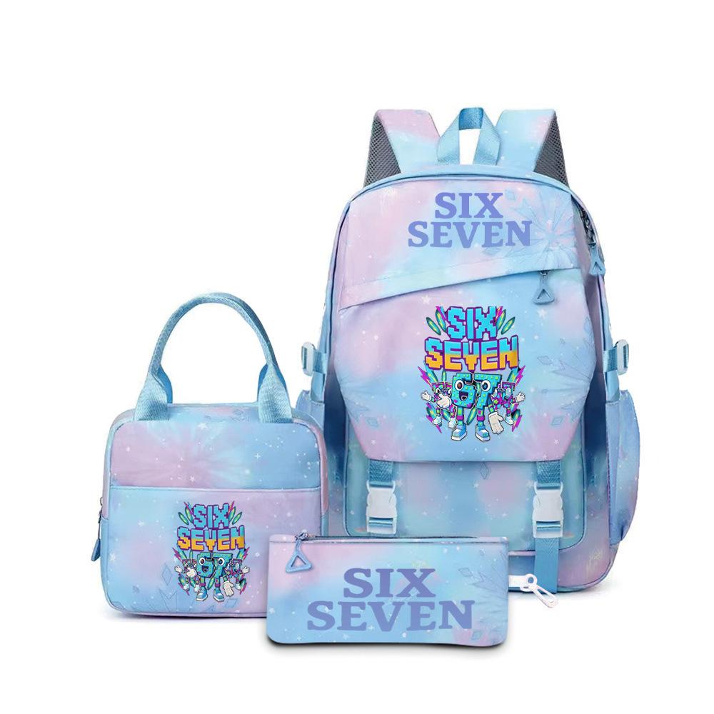 67 Stems Printed Peripheral Backpack For Primary And Secondary School Students Sixseven Schoolbags Three-Piece Set
