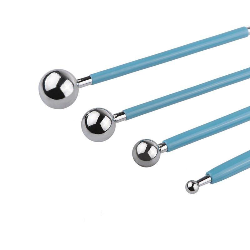 

Инструменты для скульптуры, игрушки для резьбы по глине, формовочный шарик, стилусы, профессиональные DIY инструменты из полимерной глины из нержавеющей стали 4pcs синий