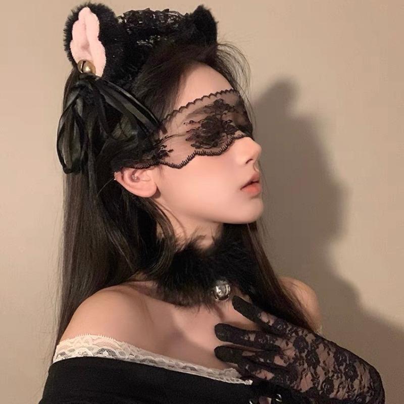 Nobuo Katze Süßes Katzenohren-Stirnband Dienstmädchen Spitze Glocke Haarspange Vielseitiges Haaraccessoire
