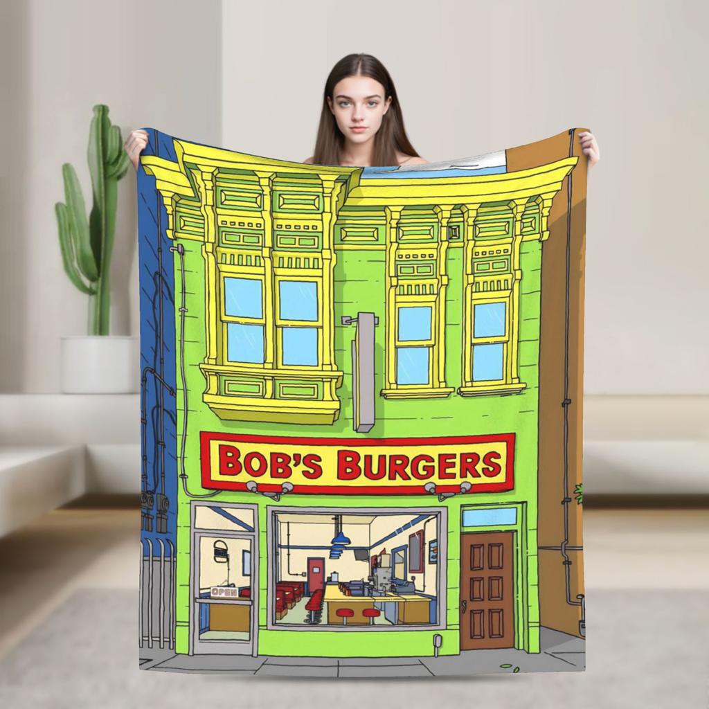 Super Soft B-Bob Burgers Thanksgiving Throw Blanket Premium Flannel Fleece Lightweight Bed Blanket Warm Plush Bedspread