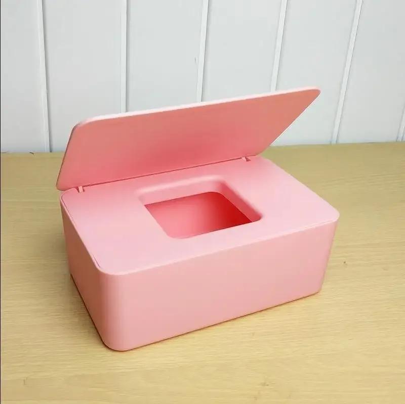 Pojemnik na chusteczki nawilżane z pokrywką, czarny, pyłoszczelny, do przechowywania chusteczek do domu i biura, wystarczająco ciężki i stabilny