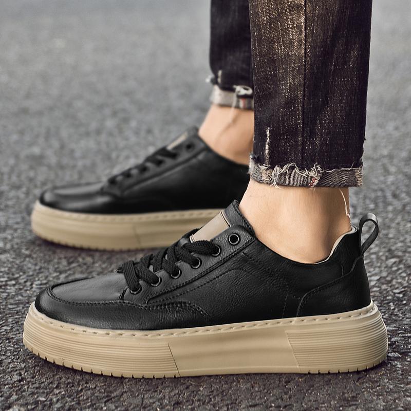 Fashion Men Lightweight Men's Walking Shoes Classic Mens Lace-Up Flats Mens Breathable Sneakers Handmade Genuine Leather Casual Shoes