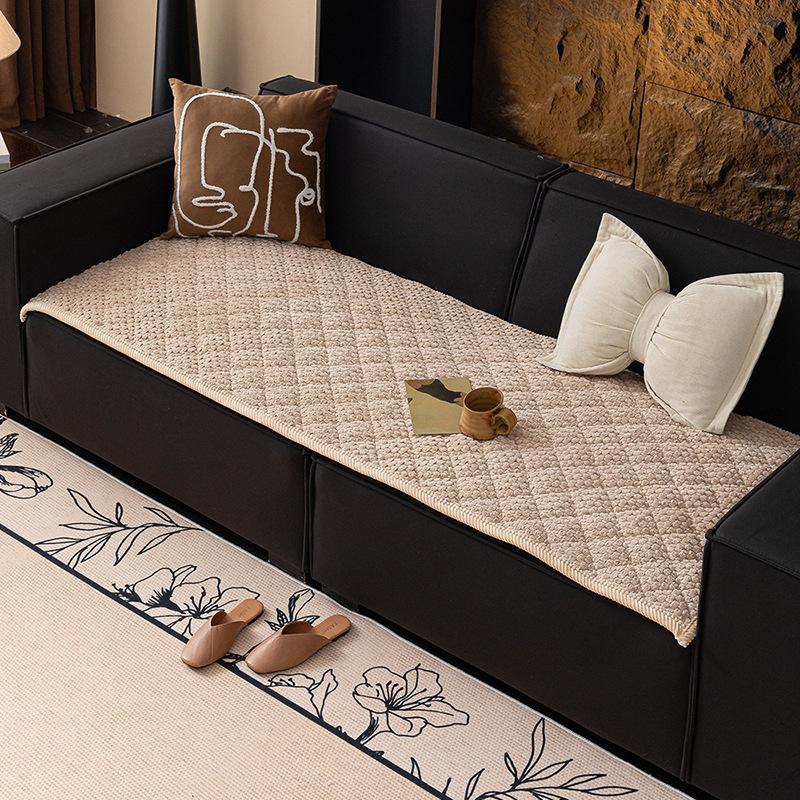 Corduroy Solid Color Thickened Non-Slip  Explosion Machine Washable Sofa Cushion Bay Window Cushion  New Straight Row Seat Cushion